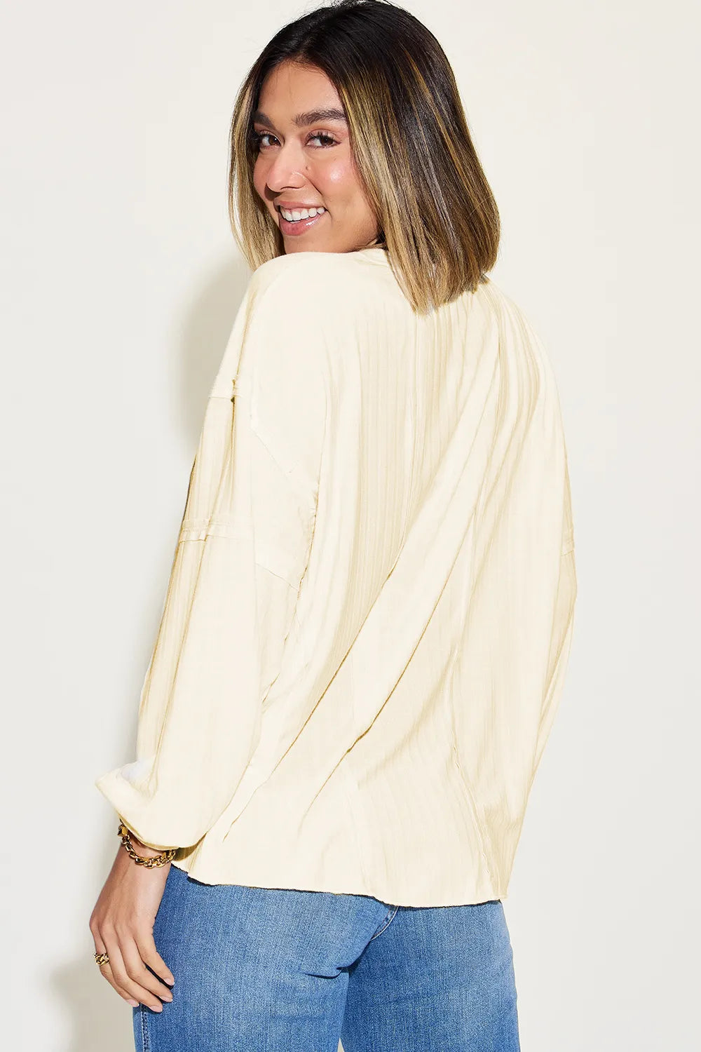Basic Bae Full Size Ribbed Round Neck Long Sleeve T-Shirt 