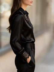 Lace Detail Long Sleeve Shirt 