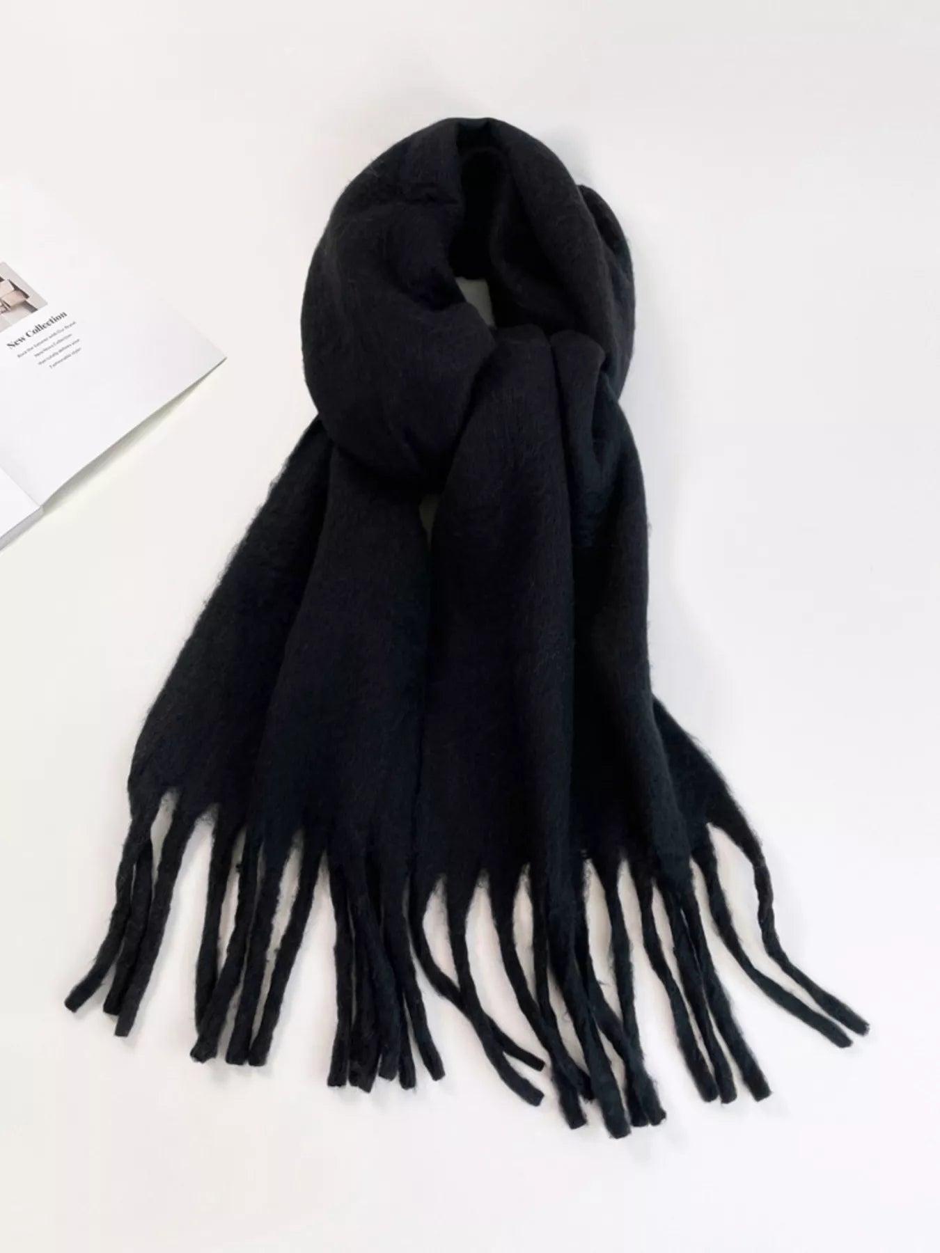 Fringe Hem Soft Winter Scarf 