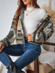 Button-Up Dropped Shoulder Jacket 