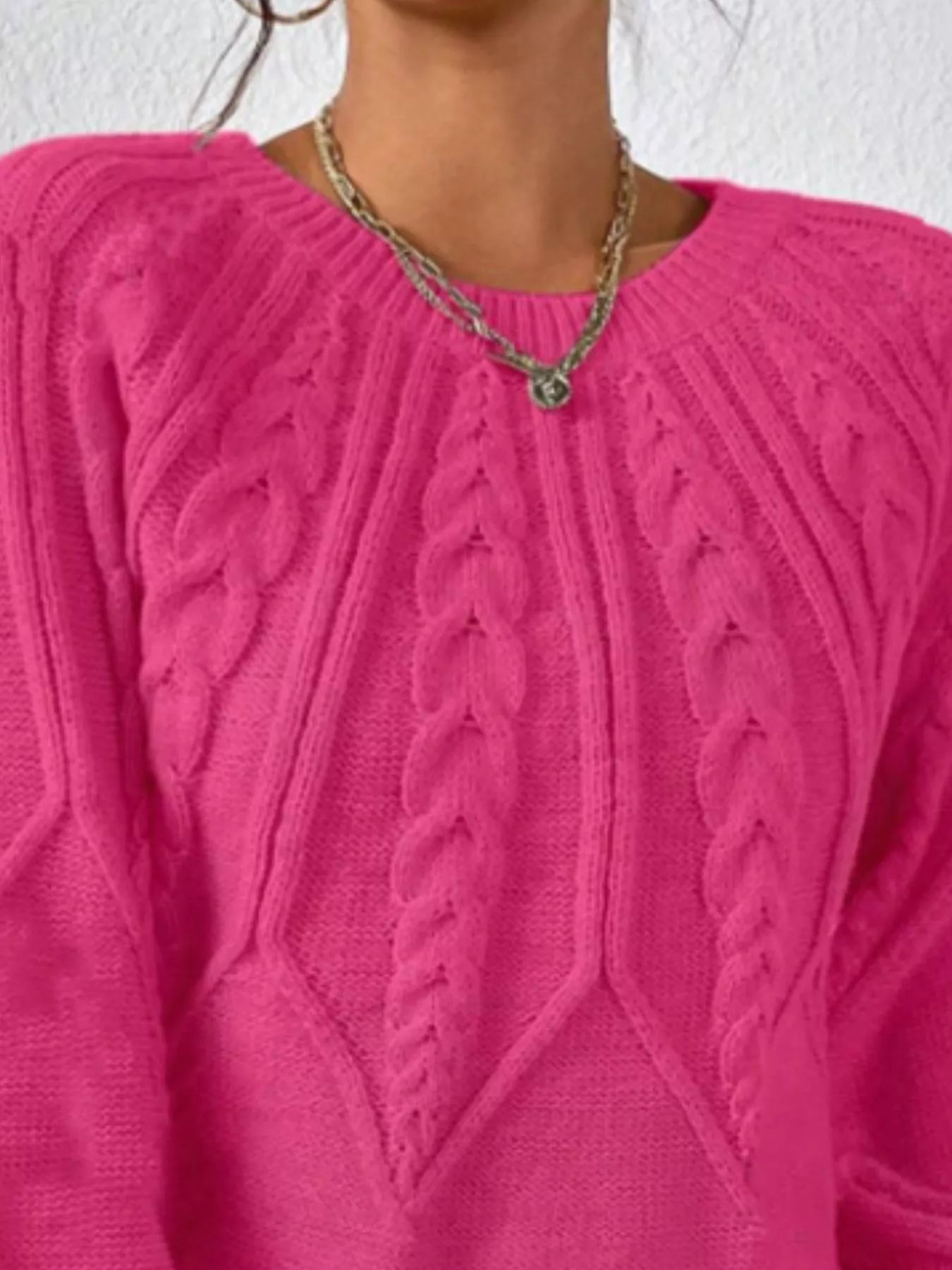Cable Knit Long Sleeve Sweater 