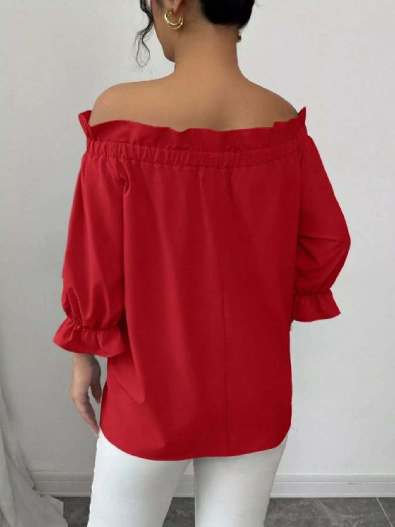 Bow Flounce Sleeve Blouse 