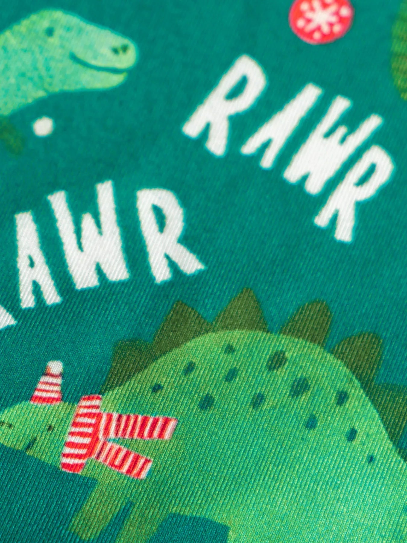 Children's Dinosaur Print Round Neck Pajama Set 