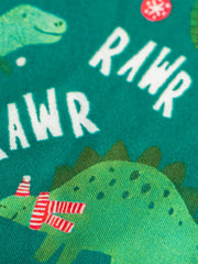 Children's Dinosaur Print Round Neck Pajama Set 