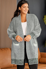 Plus Size Open Front Longline Cardigan 