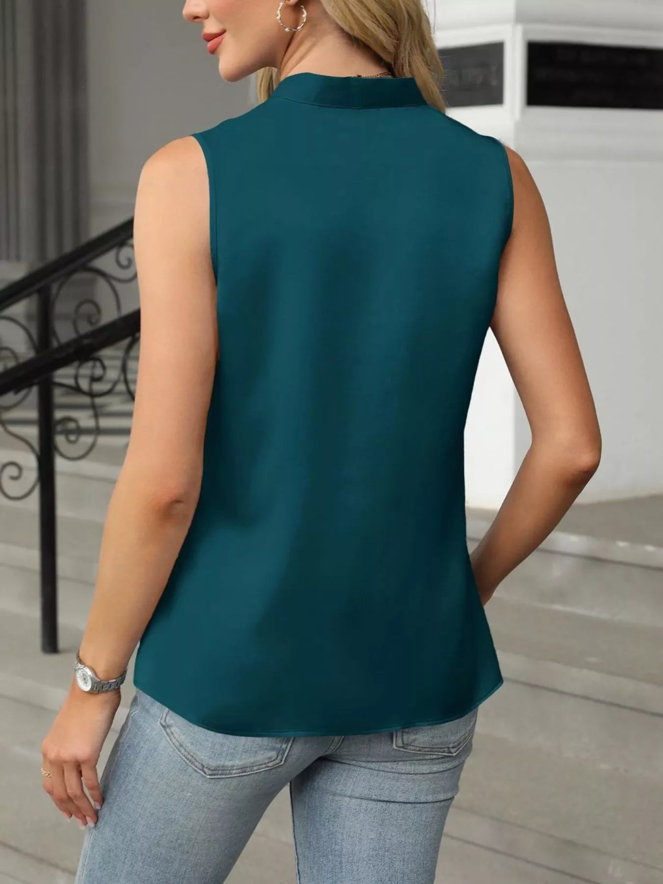 V-Neck Satin Tank 