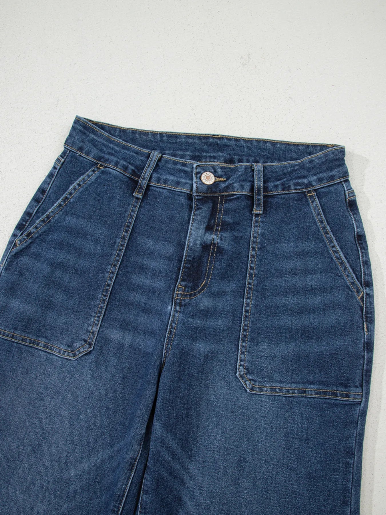 Cropped High Rise Wide Leg Jeans 
