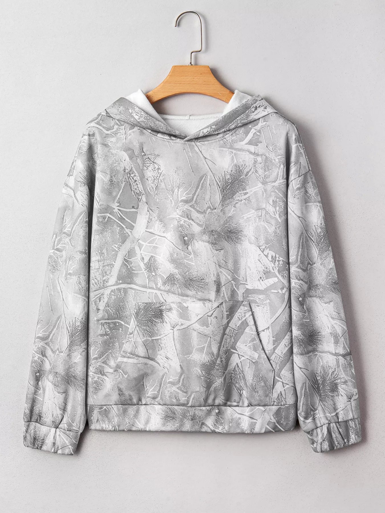 Camouflage Woodland Print Oversized Sporty Hoodie 