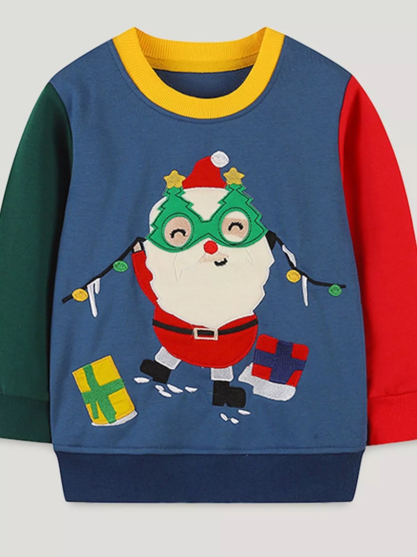 Children's Santa Applique Christmas Sweatshirt 