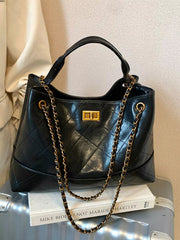 Quilted Leather Chain Strap Crossbody Bag 