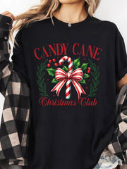 Candy Cane Christmas Club Custom Graphic T Shirt 
