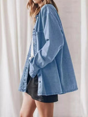 Oversized Button Up Denim Shirt 