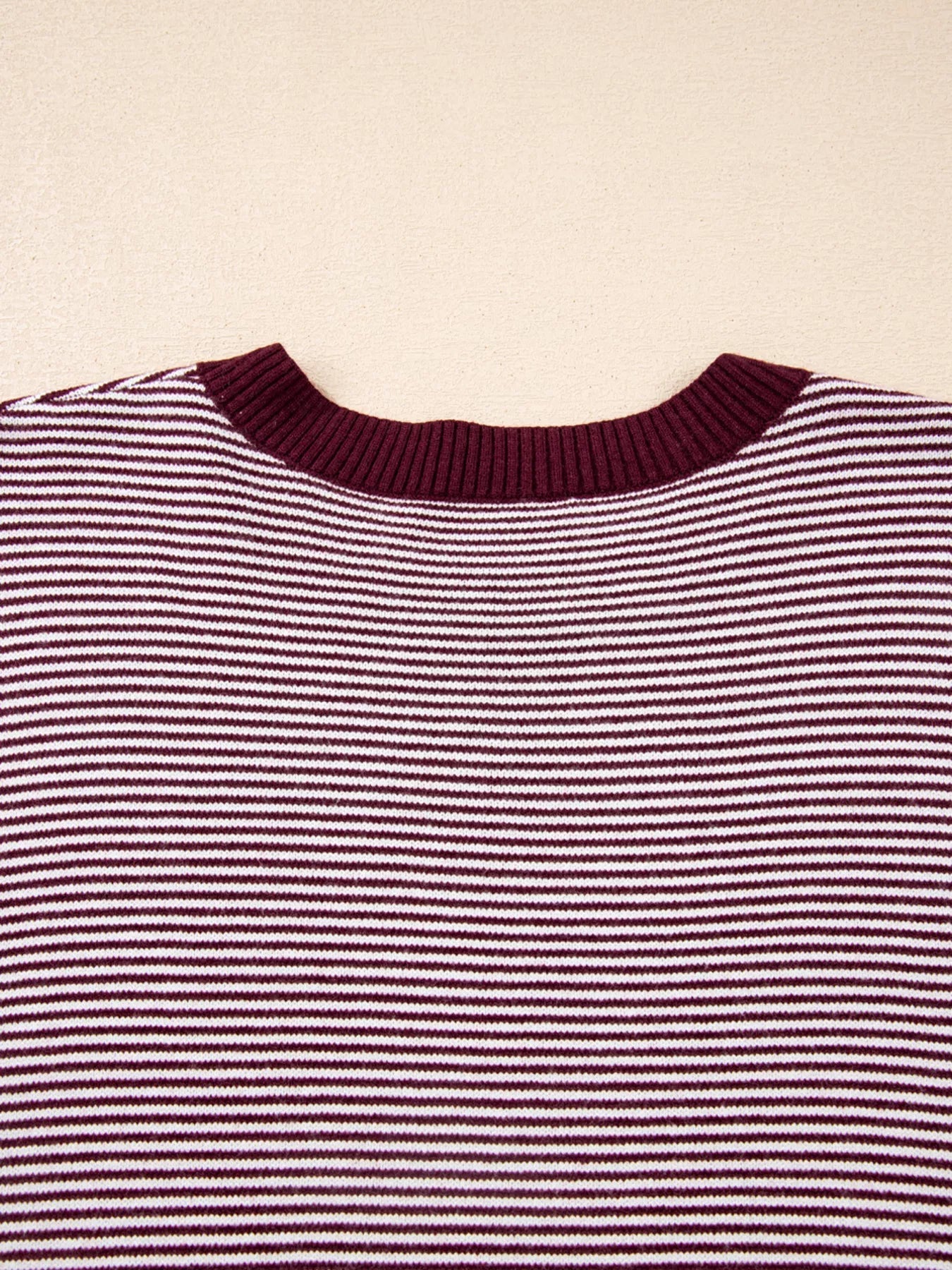 Stripe Color Block Patchwork Dolman Oversize Tunic Sweater 
