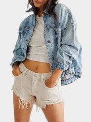 Button Up Long Sleeve Denim Jacket 