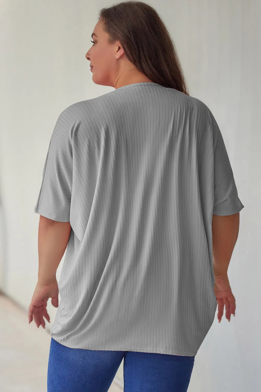 Plus Size Ribbed Cocoon Cover Up 