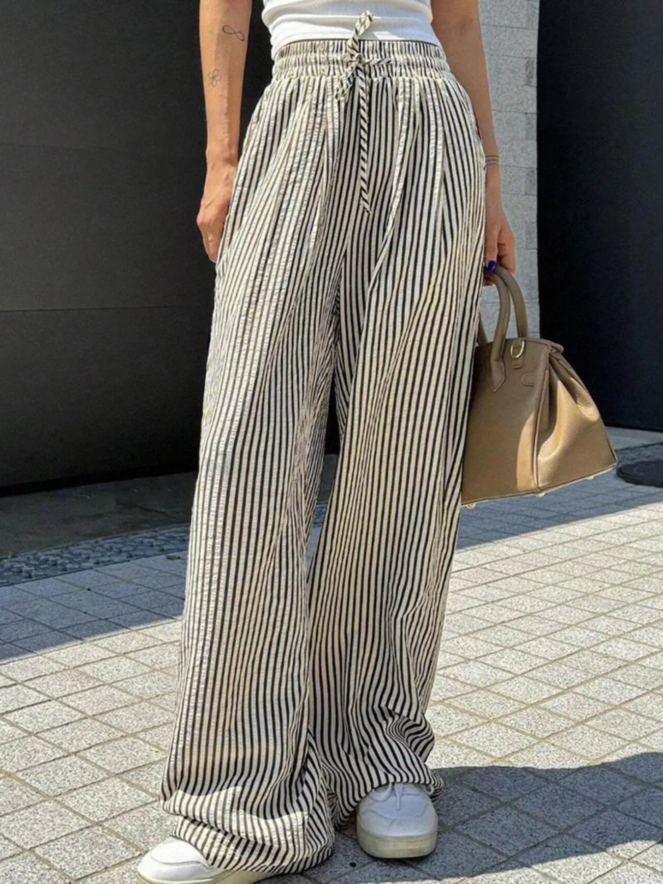 Striped Wide Leg Pants 