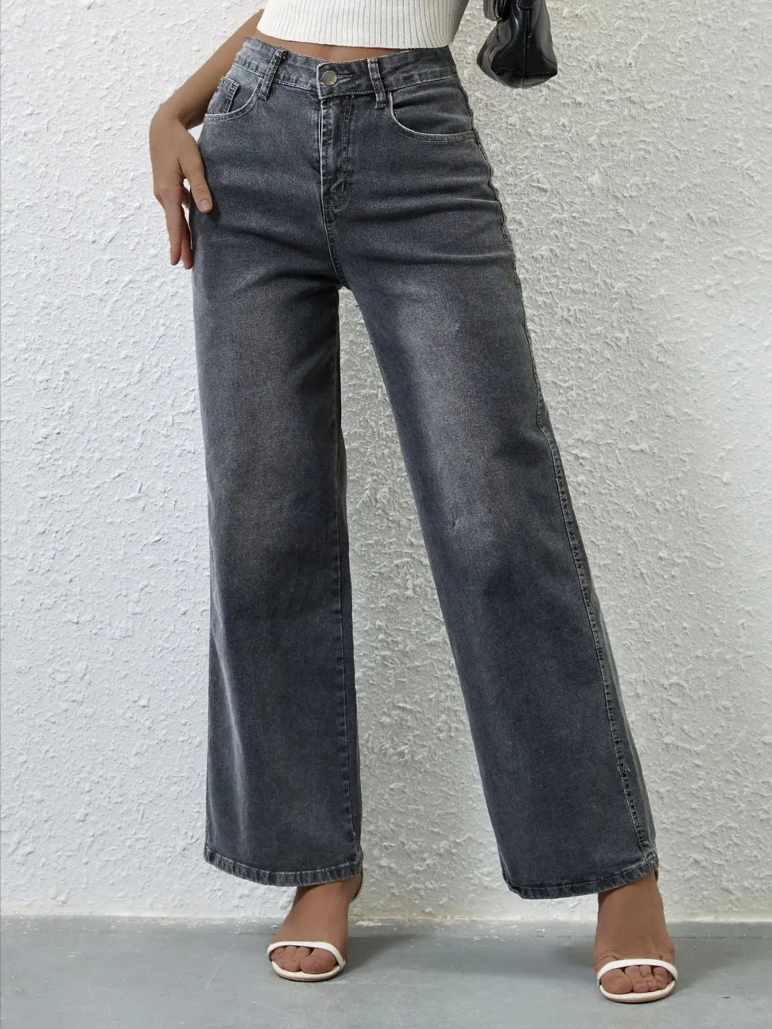 High Rise Wide Leg Jeans 