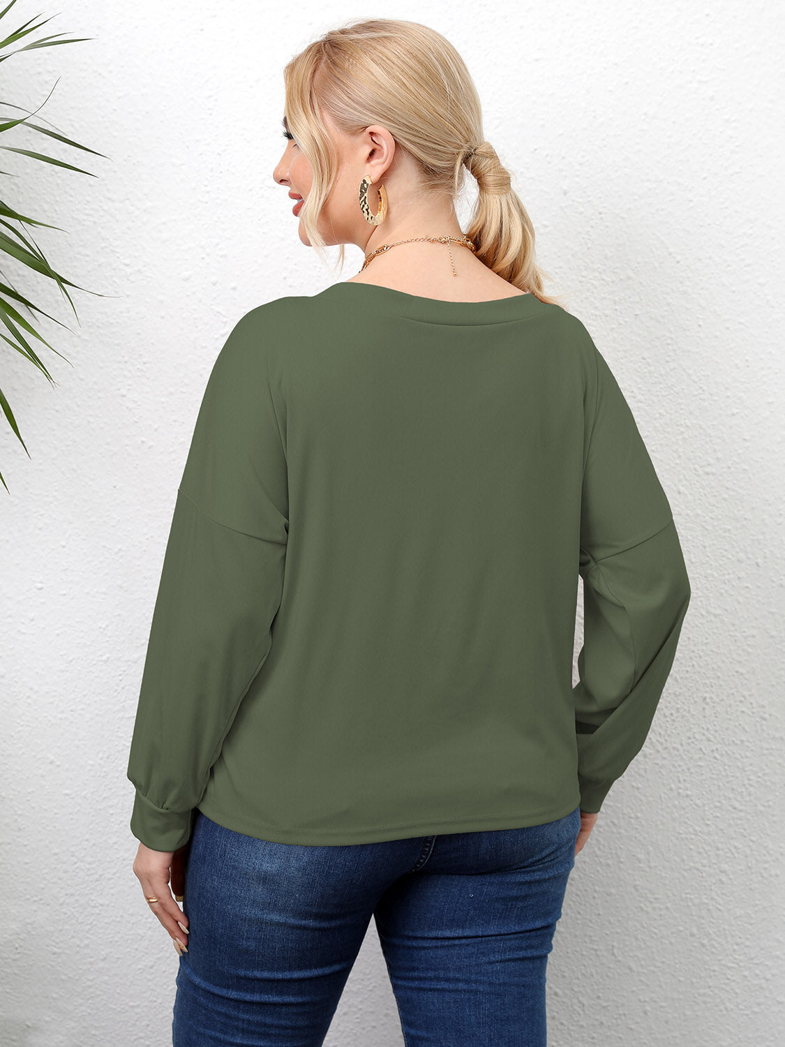 Plus Size Twisted Drop Shoulder T-Shirt 