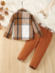 Color Block Button Up Top and Pants Set 
