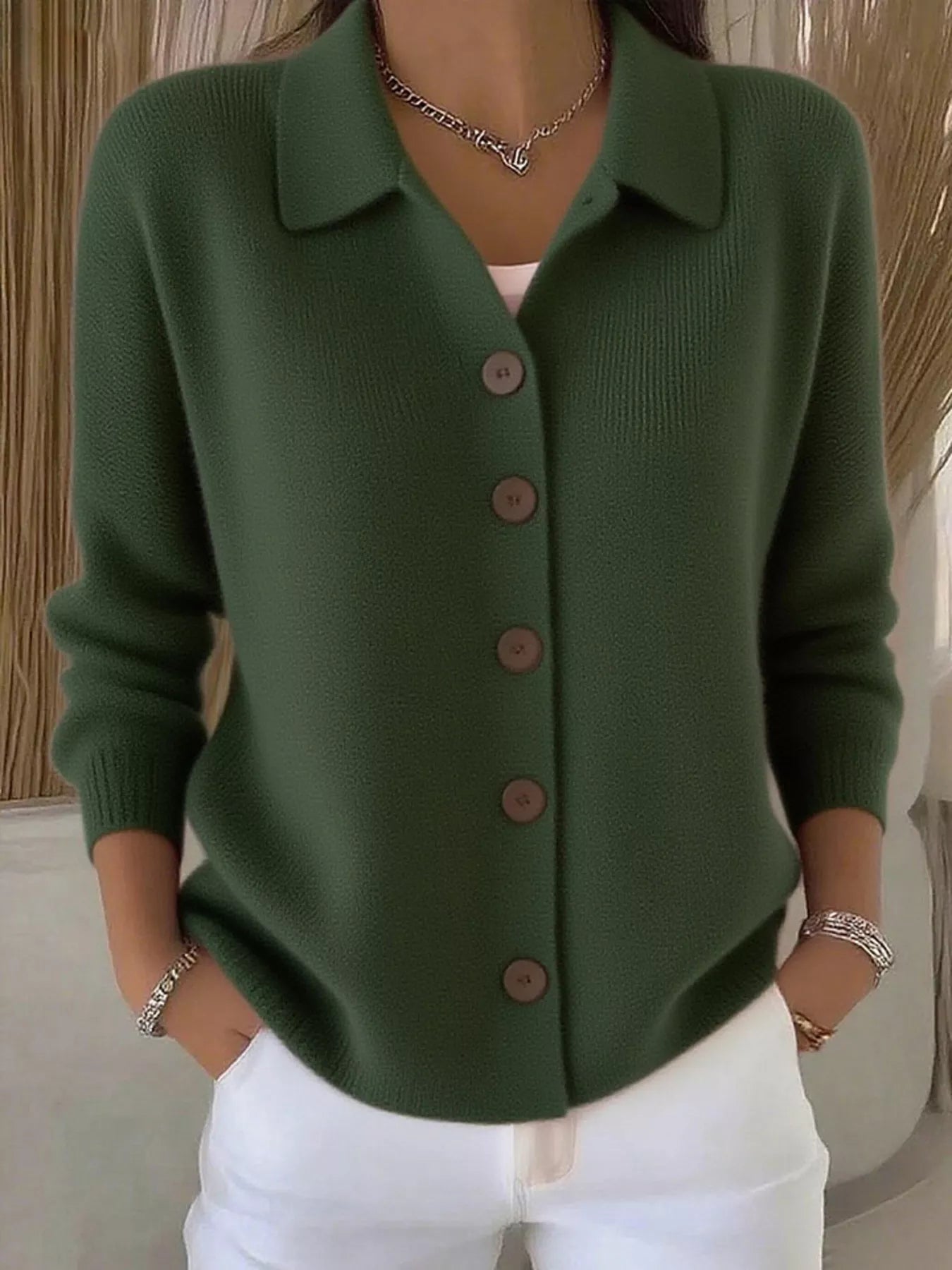 Full Size Button-Down Knit Cardigan Plus Size 