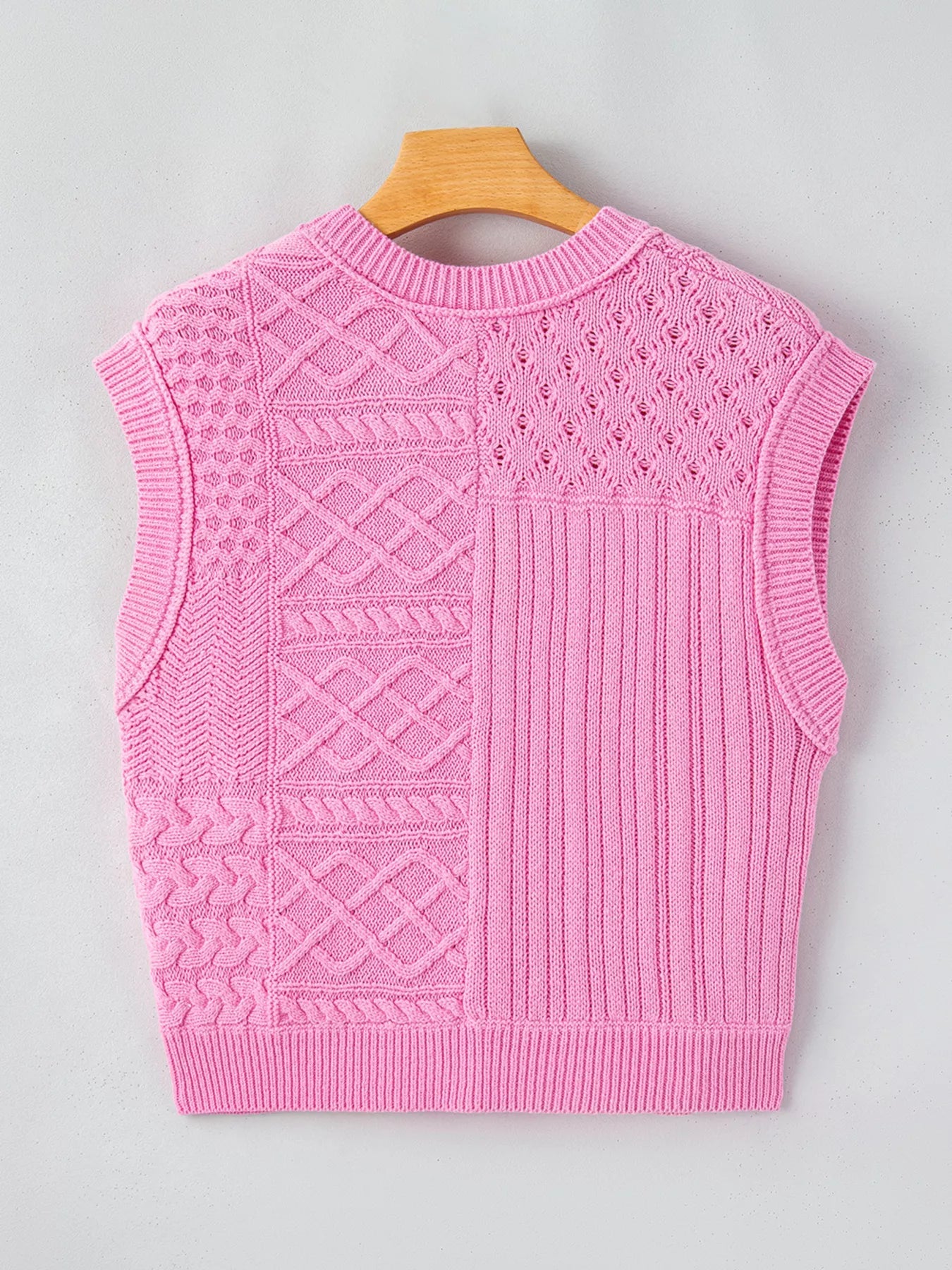 Cable Knit Dolman Sweater Vest 