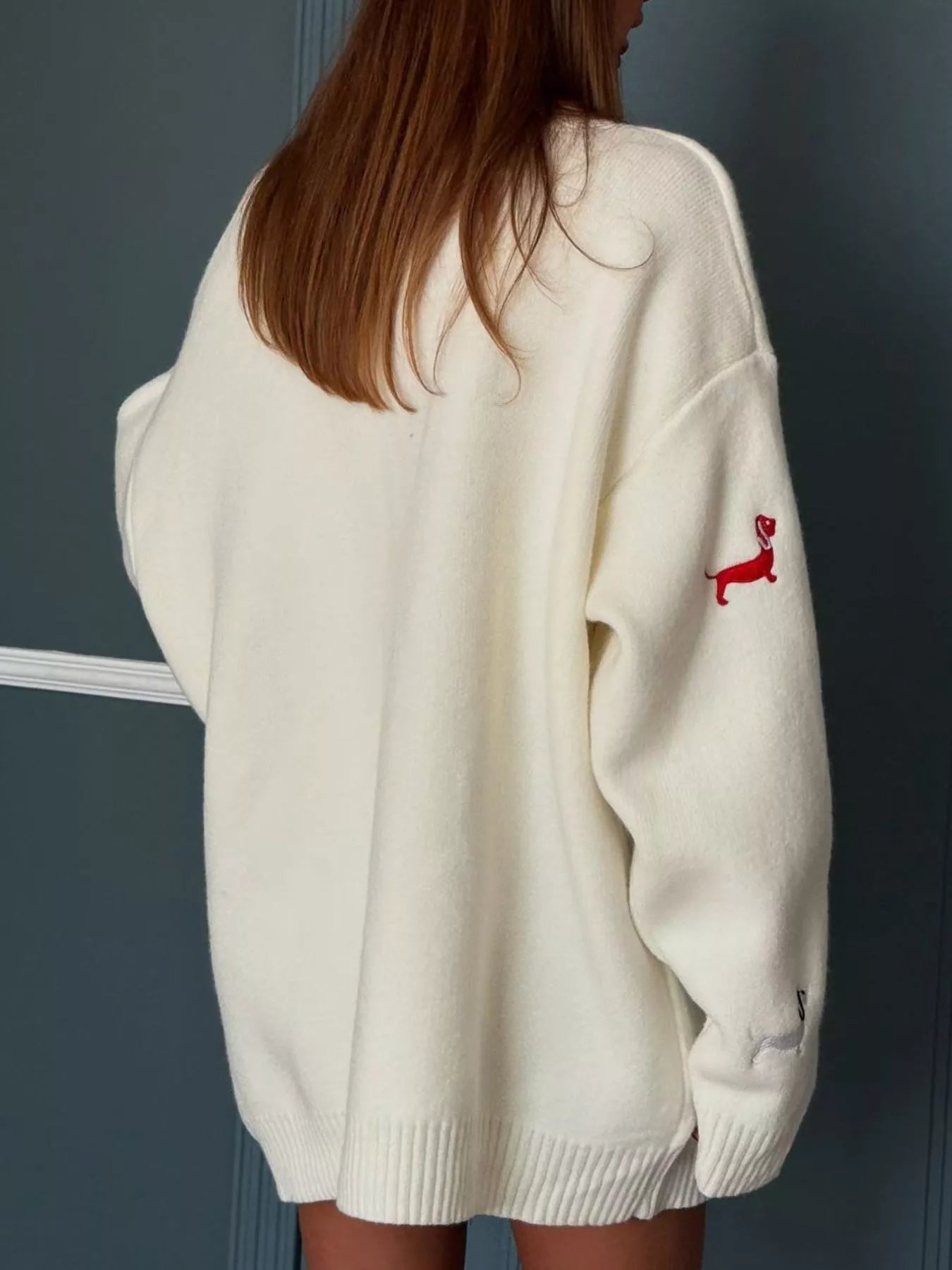 Embroidered Button Up Cardigan 
