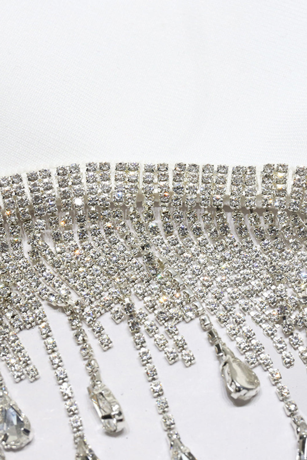 Rhinestone Tassel Hem Bodycon Dress 