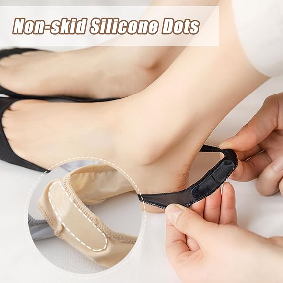 FlexStep Cushioned No-Show Socks | Breathable Ice Silk, 4-Pair Set 