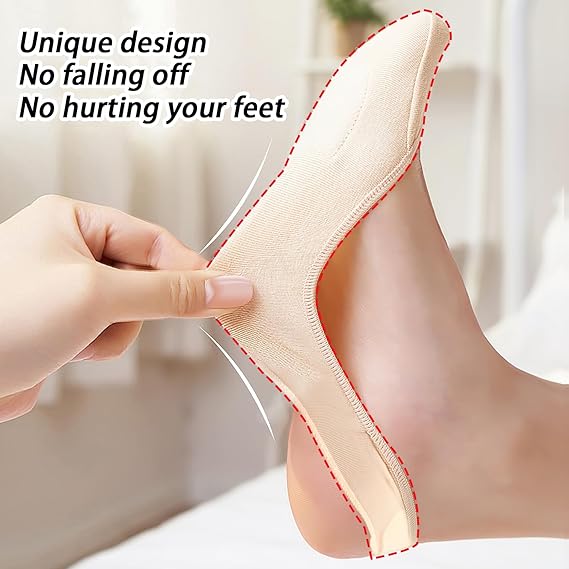 FlexStep Cushioned No-Show Socks | Breathable Ice Silk, 4-Pair Set 