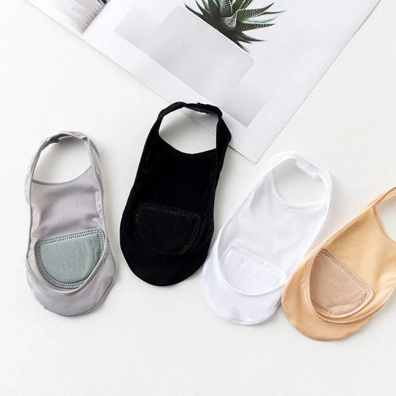 FlexStep Cushioned No-Show Socks | Breathable Ice Silk, 4-Pair Set 