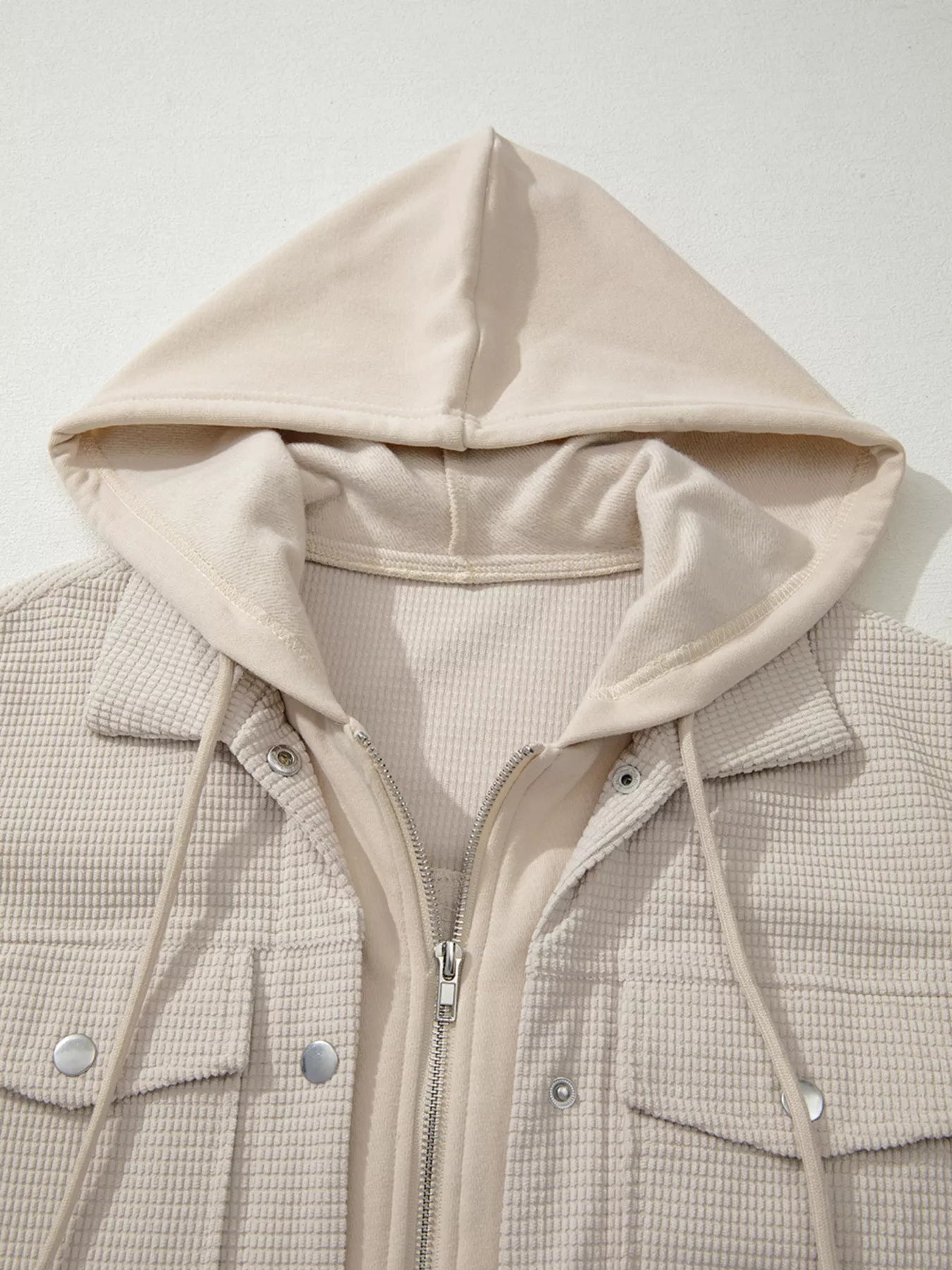 Thermal Knit Textured Hooded Jacket 