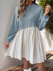 Two-Tone Dropped Shoulder Dress 