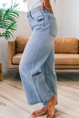 Wide Leg Button Fly Jeans 