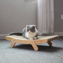 Felinora — 3-in-1 Wooden Cat Lounge Bed with Scratching Post 