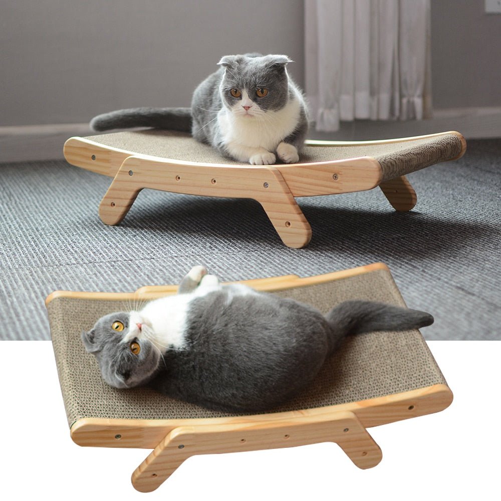 Felinora — 3-in-1 Wooden Cat Lounge Bed with Scratching Post 