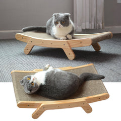 Felinora — 3-in-1 Wooden Cat Lounge Bed with Scratching Post 