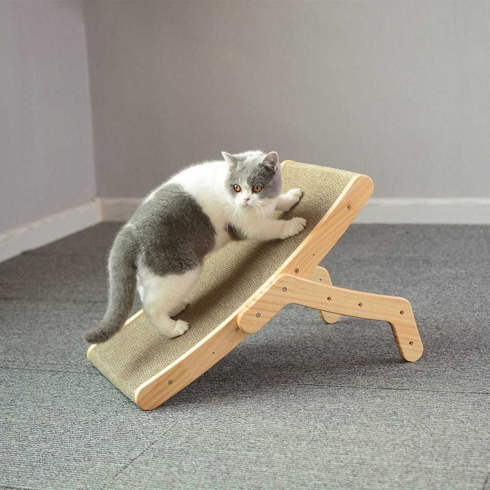 Felinora — 3-in-1 Wooden Cat Lounge Bed with Scratching Post 