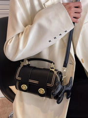 Leather Crossbody Bag with Charm 