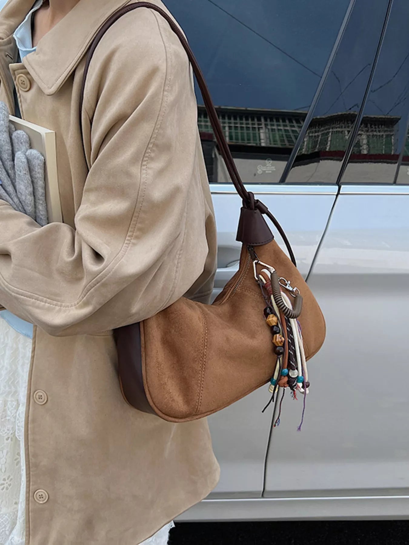 Vintage Suede Tassel Shoulder Bag 