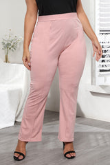 Plus Size Seamed Detail Plain Pants 