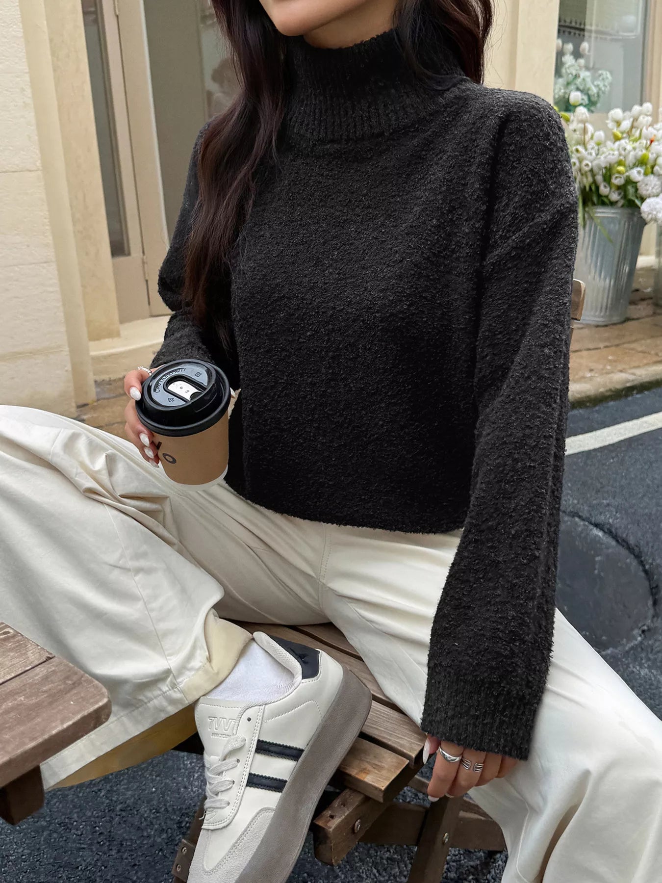 Turtleneck Long Sleeve Sweater 