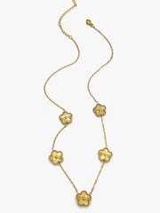 18K Gold-Plated Flower Chain Necklace 