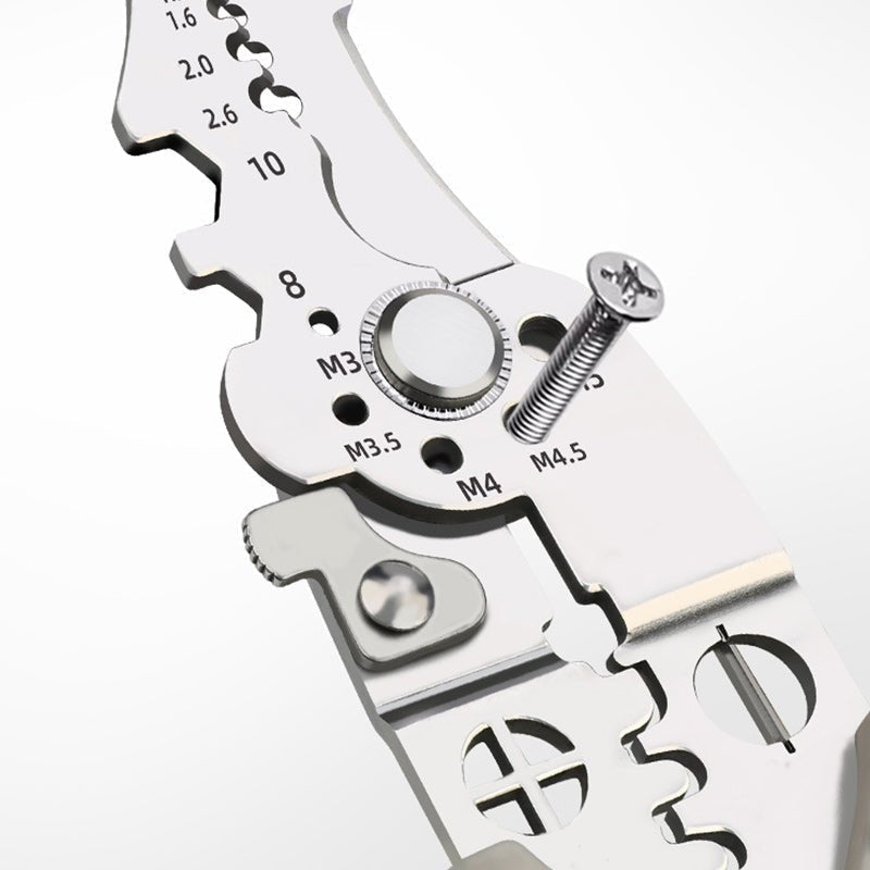 Filo Wire Tool | 3-in-1 Wire Stripper, Cutter, Crimper - Durable Carbon Steel 