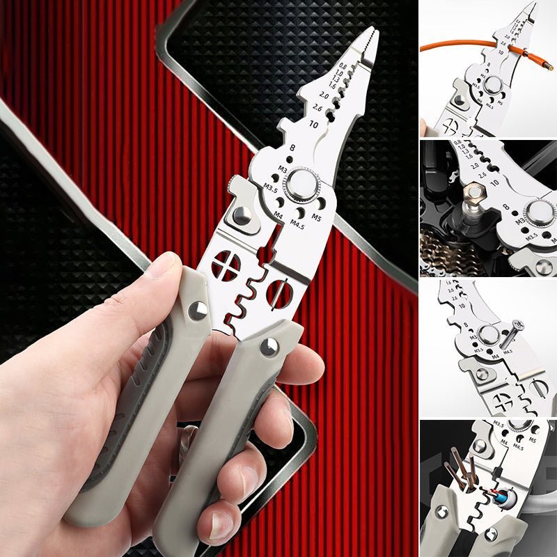 Filo Wire Tool | 3-in-1 Wire Stripper, Cutter, Crimper - Durable Carbon Steel 