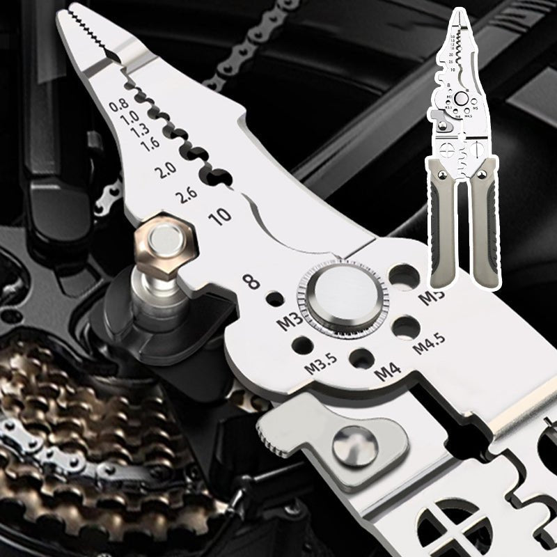 Filo Wire Tool | 3-in-1 Wire Stripper, Cutter, Crimper - Durable Carbon Steel 