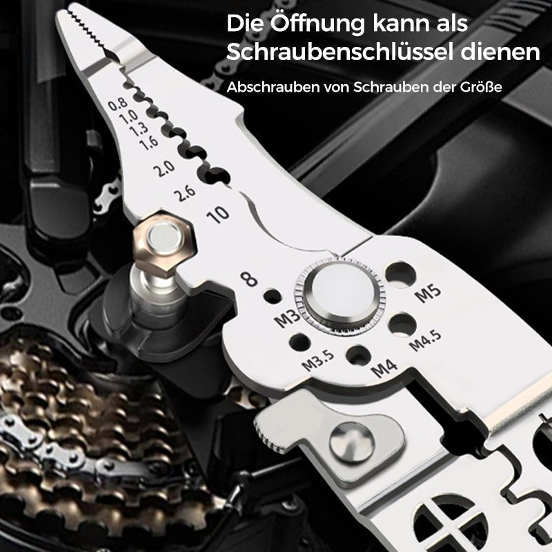 Filo Wire Tool | 3-in-1 Wire Stripper, Cutter, Crimper - Durable Carbon Steel 