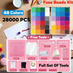 Finepoint Fuse Bead Studio Set | 28,000 2.6mm Beads | 24 or 48 Colors 
