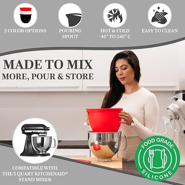 FlexiMix – Silicone Liner Attachment for KitchenWave Tilt-Head Mixers 