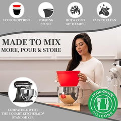 FlexiMix – Silicone Liner Attachment for KitchenWave Tilt-Head Mixers 