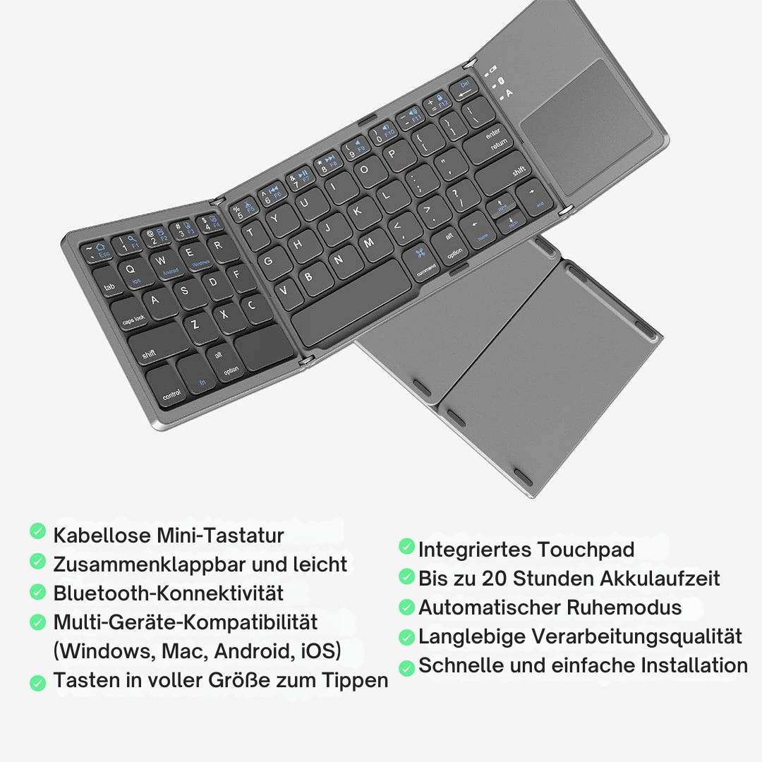 FlexType Mini Bluetooth Keyboard Portable Power Typing 